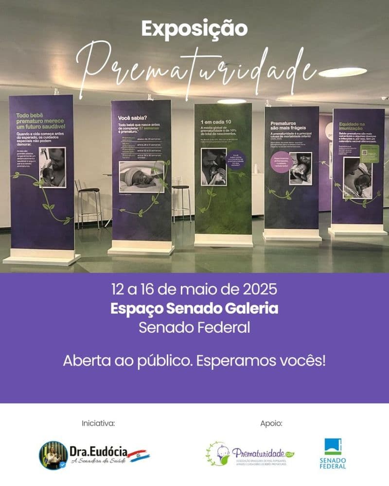 Senadora Dra. Eudócia anuncia a Exposição Prematuridade no Senado Federal; Legenda da imagem. Reprodução: Assessoria