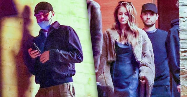 Leonardo DiCaprio janta com a namorada e Tobey Maguire.. Reprodução: Gshow