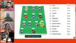 Time oficial do Cartola para a rodada #17 do Brasileirão escalado. Reprodução: Globo