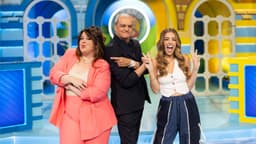 Lalachus, Ramón García e Ángela Fernández apresentam o programa 'El Grand Prix'. Reprodução: El País
