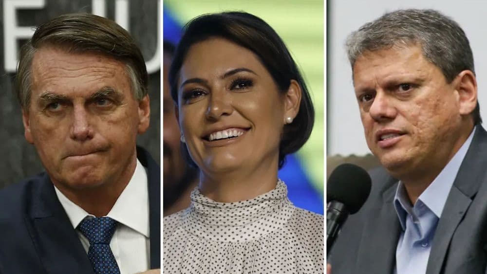 Jair Bolsonaro indica apoio à ex-primeira-dama Michelle para candidatura à presidência. Reprodução: Globo