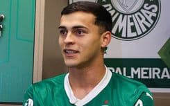 Palmeiras apresenta Ramón Sosa como novo reforço para 2025, investimento de 14 milhões de euros.; Legenda da imagem. Reprodução: Esporte IG