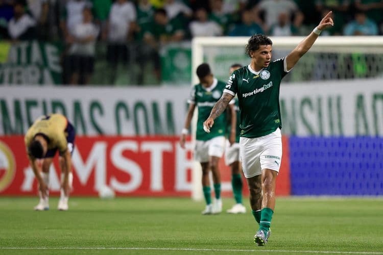 Palmeiras vence Cerro Porteño por 1 a 0 na Libertadores em jogo no Allianz Parque. Legenda da imagem. Reprodução: Globo