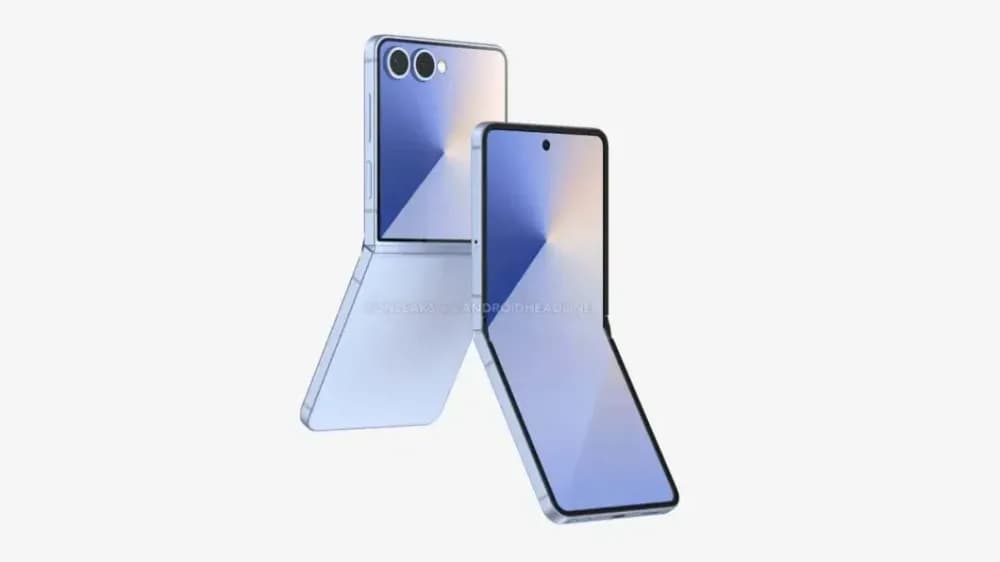 Renderização do Galaxy Z Flip 7 mostra tela externa maior e novo design. Reprodução: Tecnoblog