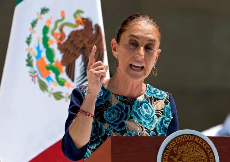 Claudia Sheinbaum defende bancos mexicanos contra acusações de lavagem de dinheiro em coletiva de imprensa. Reprodução: Globo