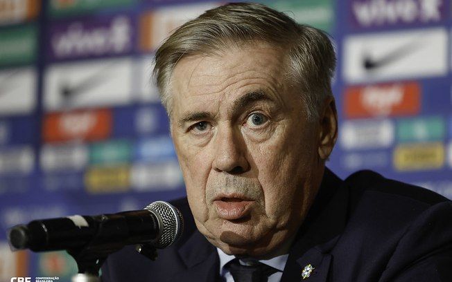 Ancelotti elogia Raphinha e Vini Jr. diante da França.. Reprodução: Esporte