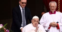 Papa Francisco pede cessar-fogo imediato em Gaza durante sua aparição na Páscoa. Reprodução: Reuters