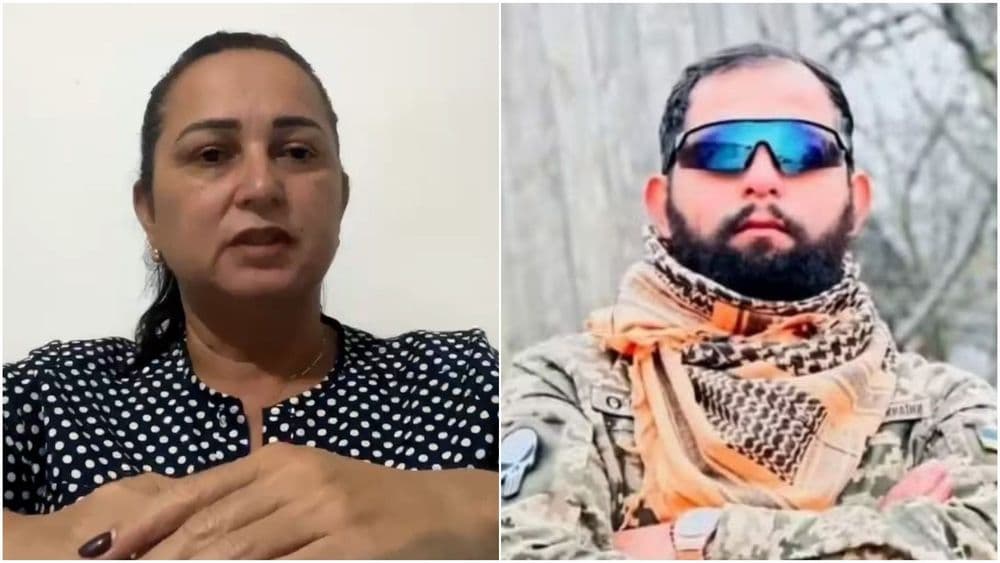 Rafael Paixão, brasileiro ferido na guerra da Ucrânia, busca repatriação após amputação de parte da perna. Legenda da imagem. Reprodução: Globo