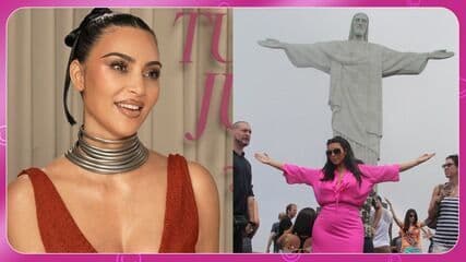 Kim Kardashian relembra primeira visita ao Cristo Redentor durante passagem pelo Rio. Legenda da imagem. Reprodução: Retorno do item 11