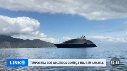Ilhabela abre temporada de cruzeiros com navio de luxo. Legenda da imagem. Reprodução: Retorno do item 11