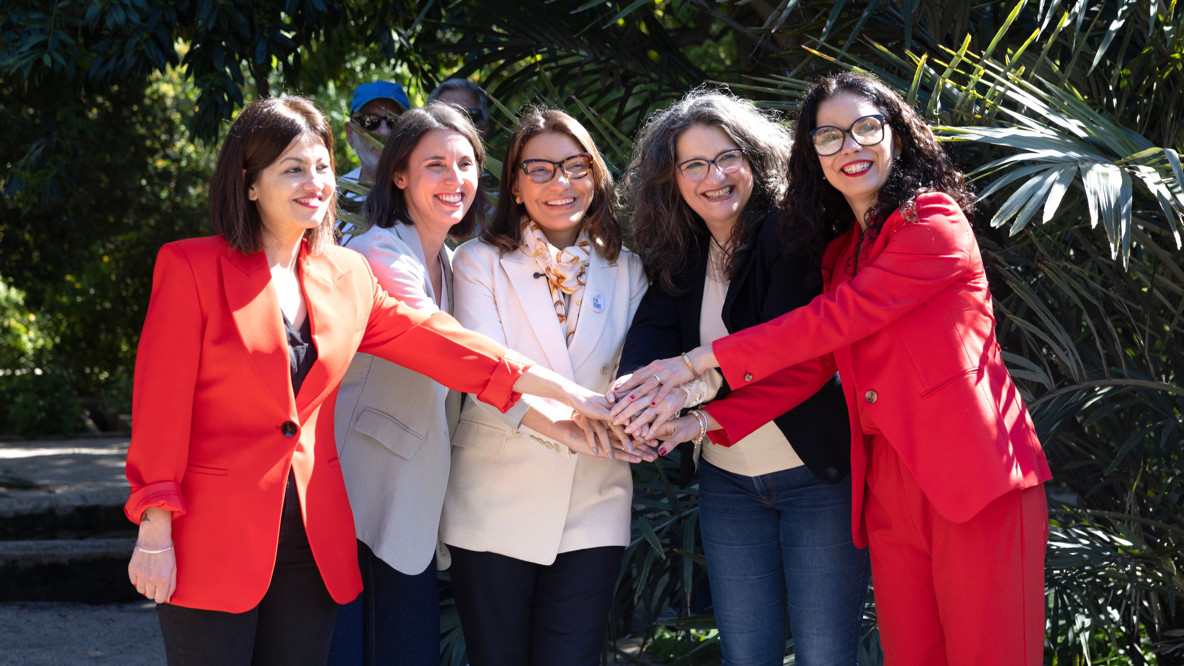 Líderes Oltra, Montero, Rego e Janja Lula da Silva se unem contra a violência política da extrema direita.. Reprodução: Elpais