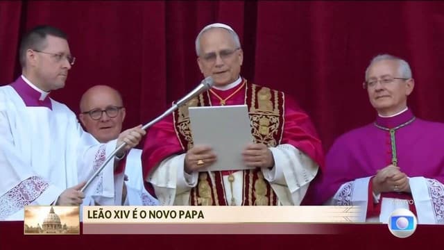 Robert Francis Prevost é anunciado como novo líder da Igreja Católica no Brasil. Reprodução: Globo