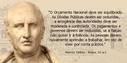 A história de Cícero inspira a responsabilidade fiscal e a ética na gestão pública. Reprodução: redação