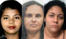 [As únicas três mulheres entre os criminosos mais procurados no Brasil.]. Reprodução: Oglobo