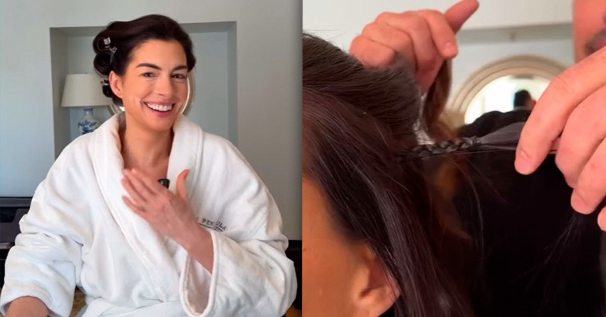 Anne Hathaway revela truque de beleza para criar efeito de lifting facial.. Reprodução: Gshow
