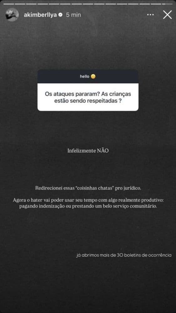 Amanda Kimberlly desabafa sobre ataques sofridos pela filha Helena nas redes sociais.; Legenda da imagem. Reprodução: Terra