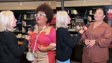 Filha e ex-esposa de Arlindo Cruz presentes no lançamento da biografia do cantor no Rio. Reprodução: Gshow