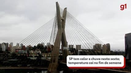Céu nublado em SP com pancadas previstas e queda de temperatura no fim de semana. Legenda da imagem. Reprodução: Retorno do item 11
