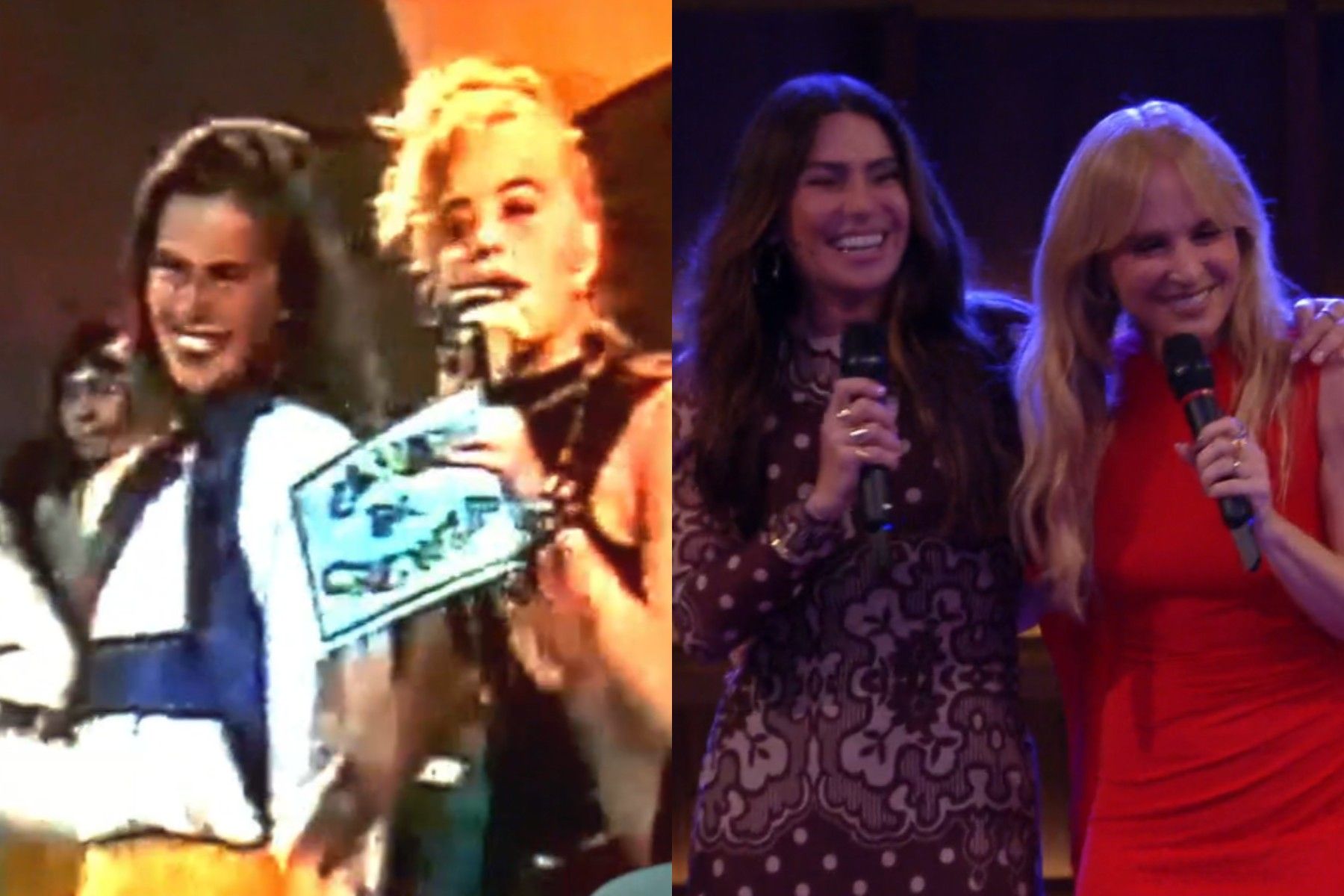 [Giovanna Antonelli relembra o passado como assistente de Angélica e canta com a apresentadora]. Reprodução: Gshow