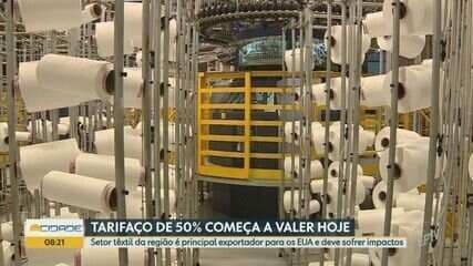 Setor têxtil de Campinas vê perdas devido ao tarifaço de Trump. Reprodução: Globo