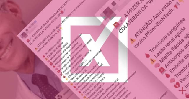 Fake news sobre efeitos colaterais da vacina da Pfizer