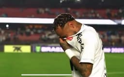 Neymar emocionado após derrota do Santos para o Vasco por 6 a 0. Reprodução: iG.