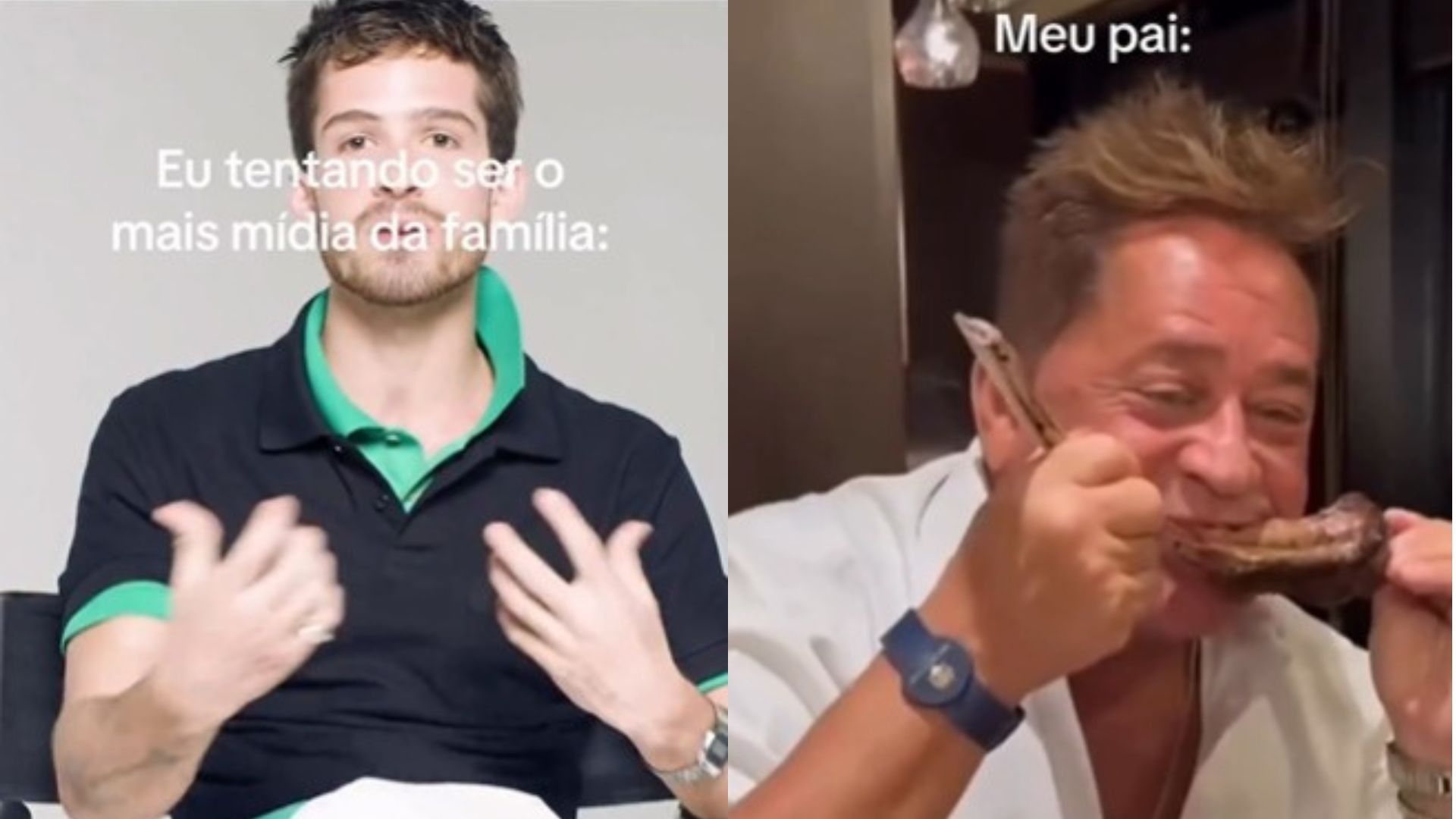 João Guilherme entra na tendência da família e brinca com Leonardo. Reprodução: Gshow