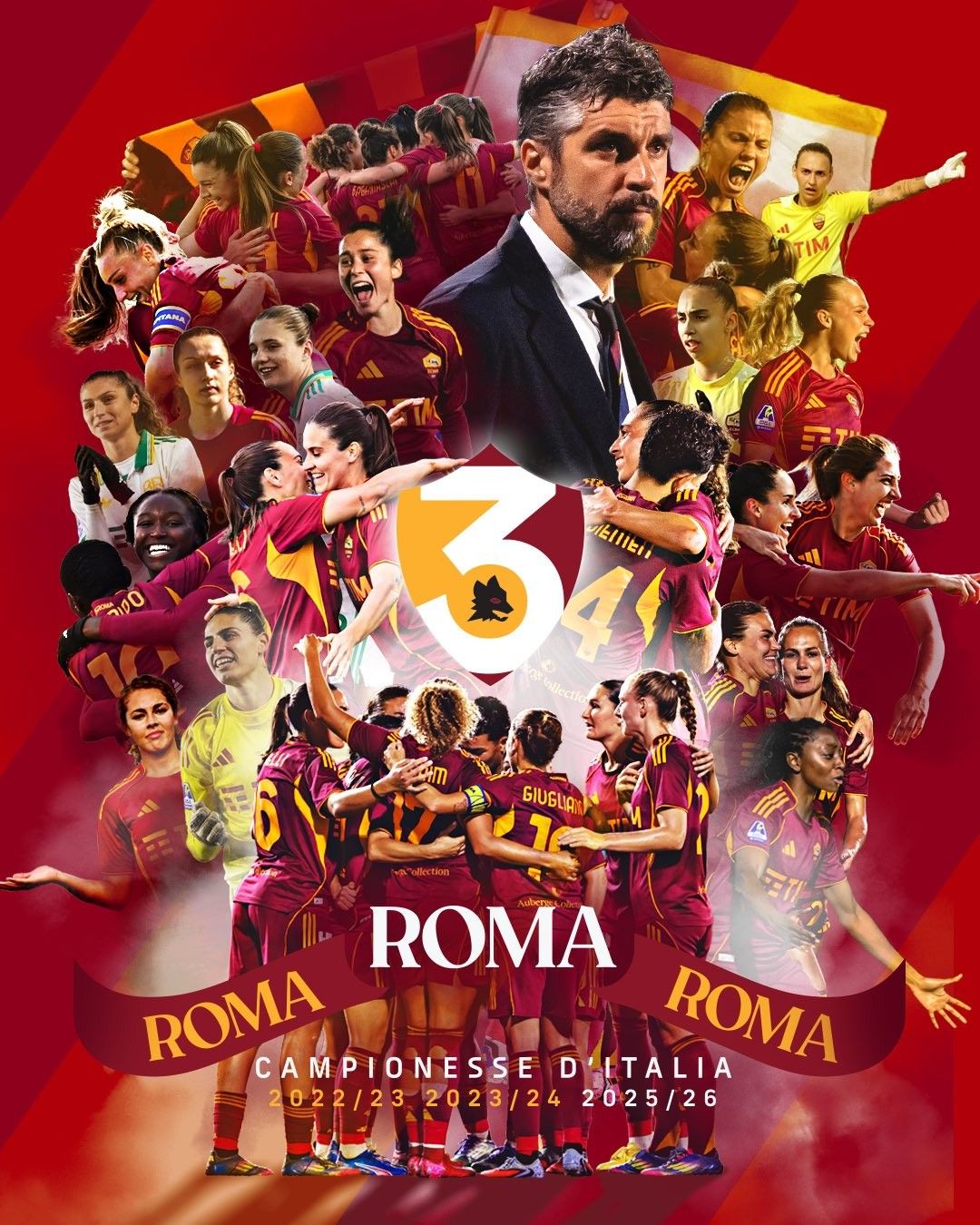 Roma conquista o Campeonato Italiano Feminino pela terceira vez em quatro temporadas