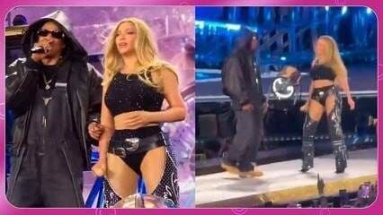 Beyoncé e Jay-Z se apresentam juntos na Cowboy Carter Tour em Paris, após cinco anos separados. Reprodução: Globo