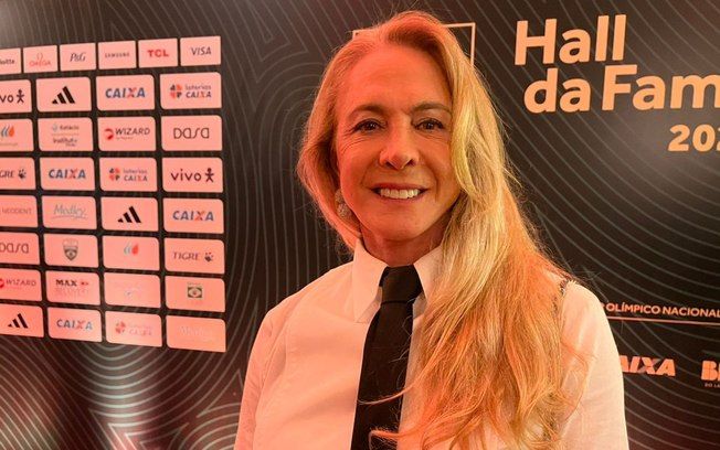 Hortência dá recado para Gui Santos no Hall da Fama. Reprodução: Esporte