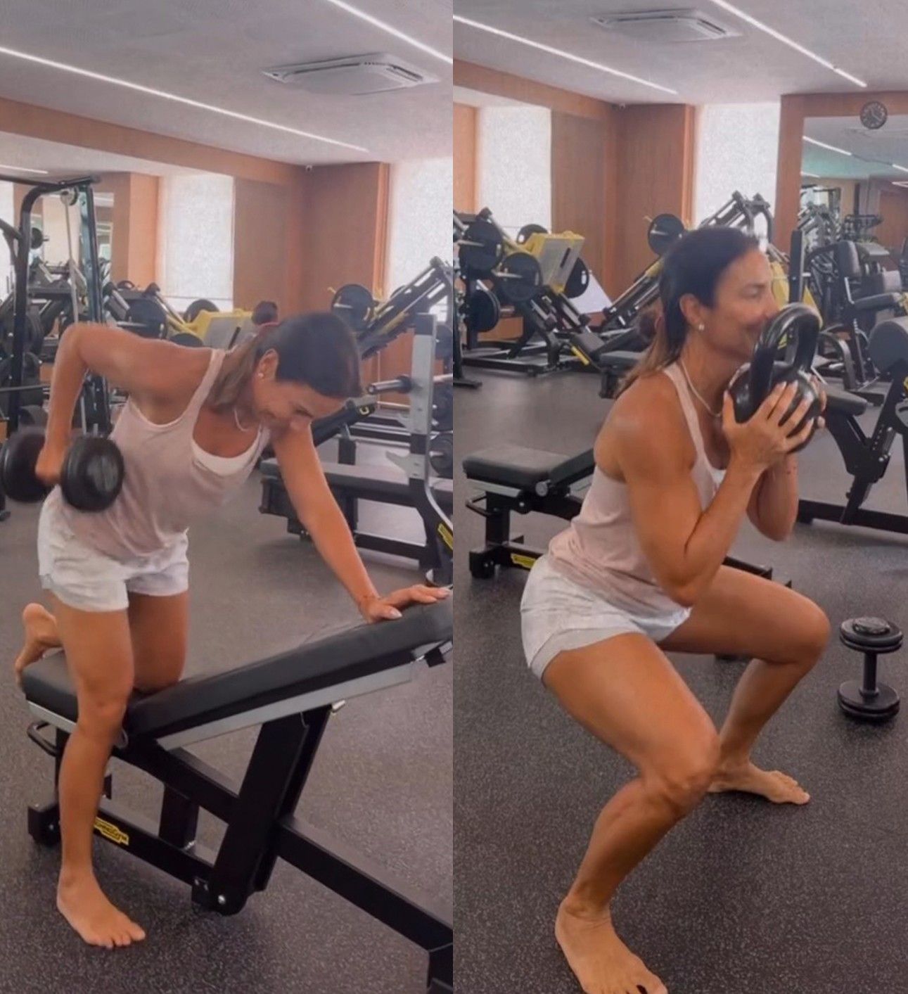 [Ivete Sangalo volta aos treinos intensos após o Carnaval]. Reprodução: Gshow