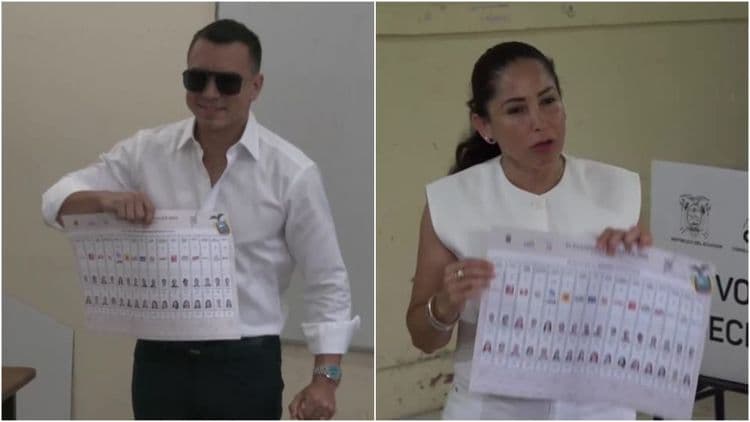 Noboa e Gonzalez votam na eleição presidencial do Equador