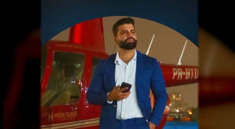 Marlon Couto, um dos suspeitos de assassinato, fala sobre desaparecimento de empresário em entrevista. Reprodução: Globo