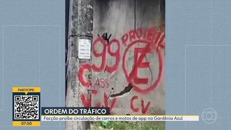 Traficantes na Gardênia Azul proíbem motoristas de aplicativo