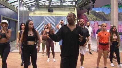 Participantes do Estrela da Casa dançam em ensaio para o Festival da temporada.; Reprodução: Globo