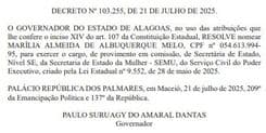 Marília Albuquerque assume a recém-criada Secretaria da Mulher no governo de Paulo Dantas. Reprodução: Redação