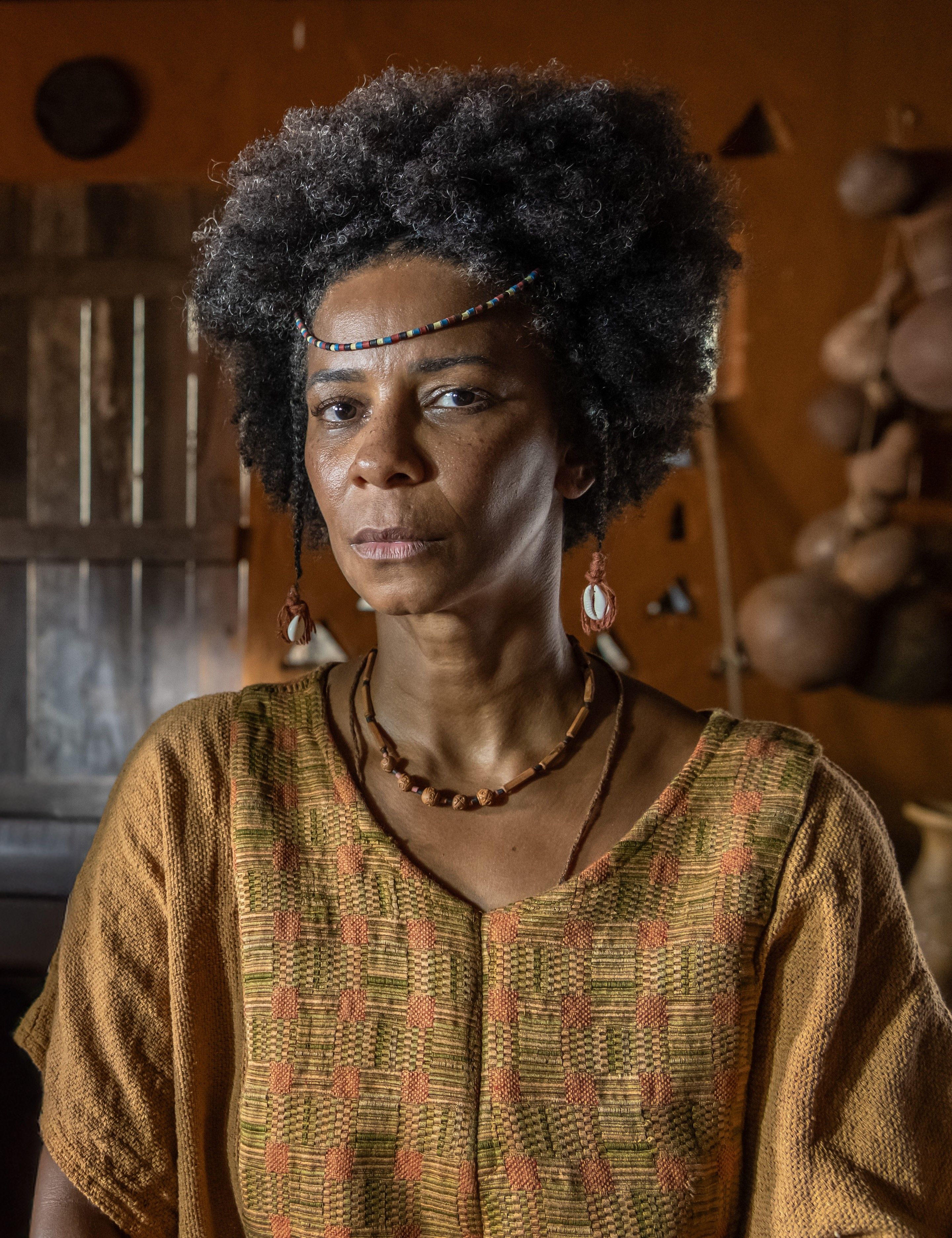 Rita Batista encarna guerreira africana em A Nobreza do Amor. Reprodução: Gshow