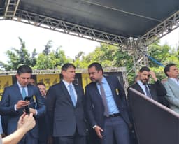 Despedida de Derrite em SP vira ato político na sede da Rota, com Motta, Tarcísio e Castro. Reprodução: Oglobo