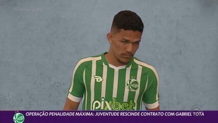 Gabriel Tota, ex-Juventude, busca reabilitação após rescisão contratual e envolve-se no futebol amador. Reprodução: Globo