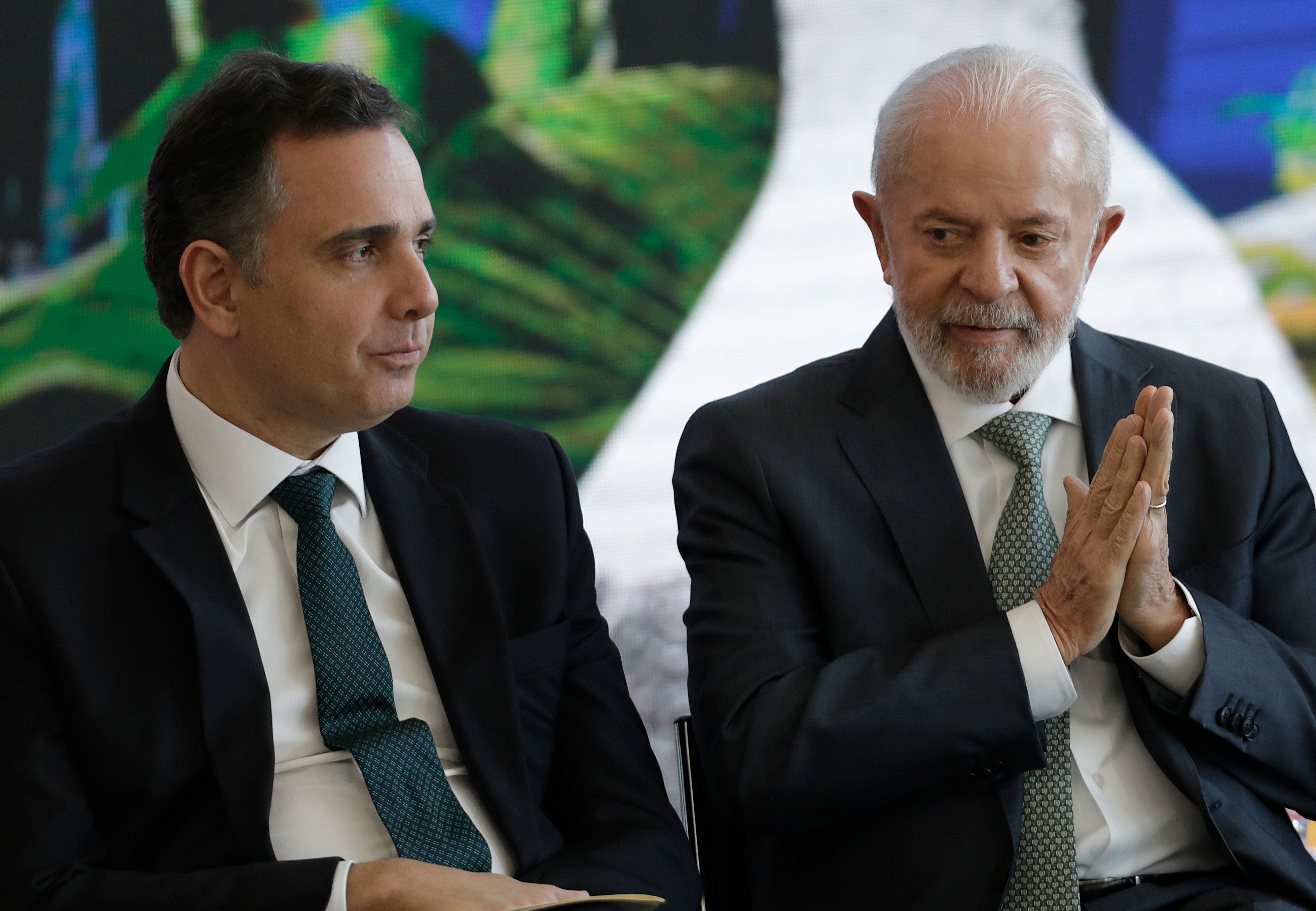 Lula e Pacheco em Brasília, alinhando apoio a candidatura em Minas e palanques no Sudeste.. Reprodução: Oglobo