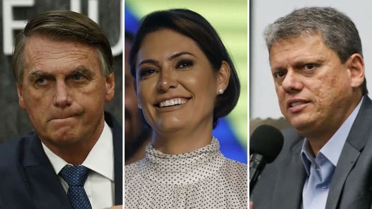 Jair Bolsonaro indica apoio à ex-primeira-dama Michelle para candidatura à presidência. Reprodução: Globo
