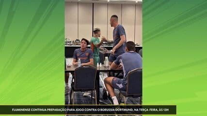 Fluminense se prepara para jogo contra o Borussia Dortmund, enquanto Soteldo inicia tratamento de lesão. Reprodução: Globo