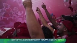 Seis clubes brasileiros disputam as oitavas de final da Libertadores, em busca da taça. Reprodução: Globo