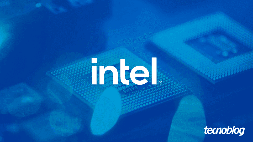Logotipo da Intel em fundo azul destaca a preocupação com demissões e suporte ao Linux. Reprodução: Tecnoblog