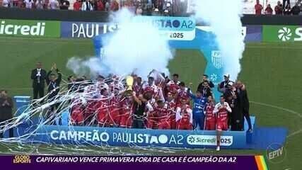 Capivariano é campeão da Série A2 e empresta técnico Elio Sizenando ao Figueirense. Reprodução: Globo