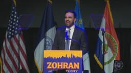 Zohran Mamdani vence a eleição para prefeito de Nova York. Reprodução: TV Globo
