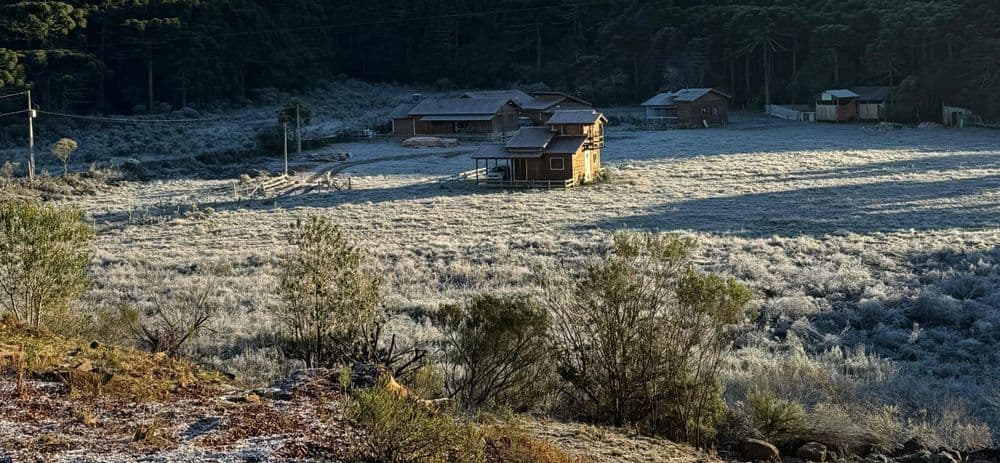 Temperaturas mínimas continuam baixas no Sul e Sudeste do Brasil neste fim de semana. Reprodução: Globo