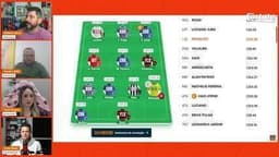 Time oficial do Cartola para a rodada #17 do Brasileirão escalado. Reprodução: Globo
