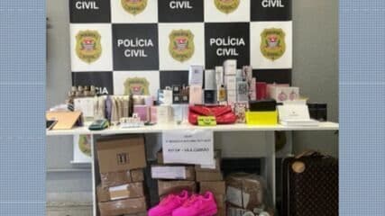 Nayara Macedo, promotora de eventos, presa em Mogi das Cruzes por falsificação de cosméticos. Reprodução: Globo