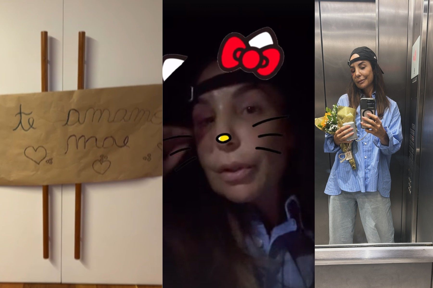 Ivete Sangalo volta a Salvador após cirurgia e recebe homenagem dos filhos. Reprodução: Gshow